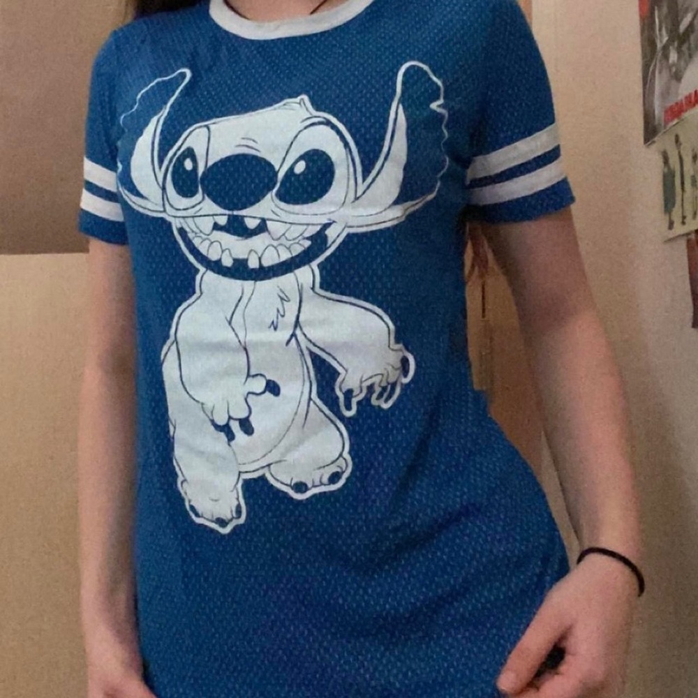 Stitch Blue Jersey T Shirt